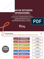 Plan de Estudios Auxiliar Administrativo y Administrativo Corporaciones Locales Junio 2023
