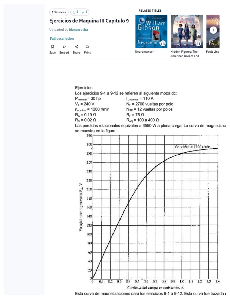 PDF Ejercicios de Maquina III Capitulo 9 Compress | PDF | voltaje
