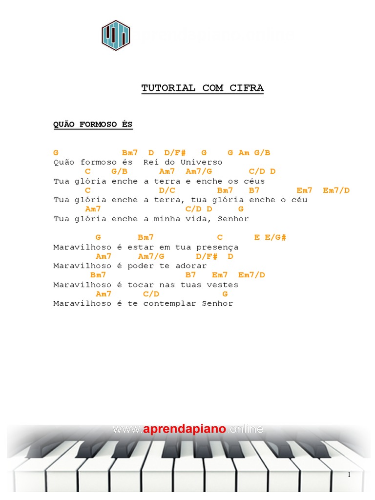 Tutorial de Cifra: Quão Formoso És | PDF