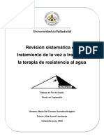 Revisión Sistemática Del Tratamiento de La Voz A Través de La Terapia de Resistencia Al Agua