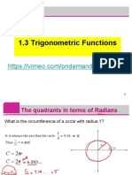 Section 1.3-Trigonometric Functions