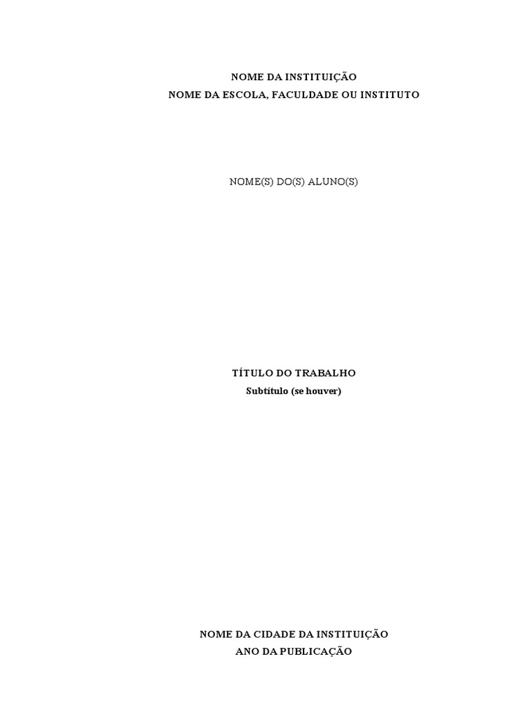 Modelo de Monografia UFMG ABNT | PDF | Carreira e Crescimento | Artes ...