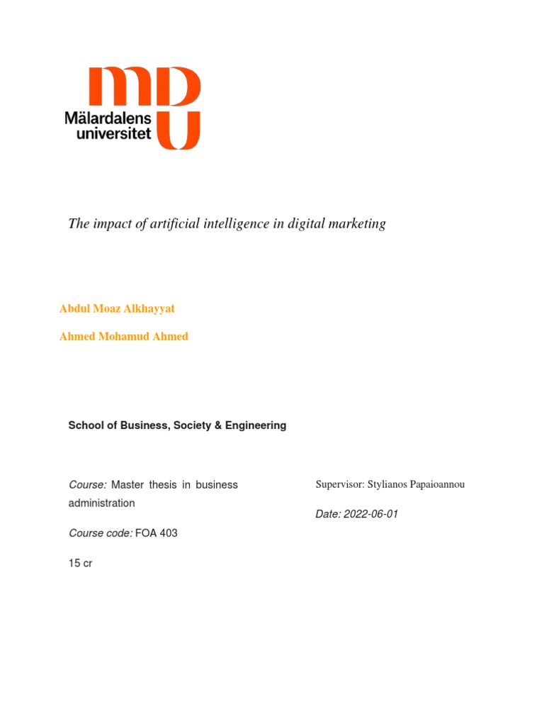 AI's Role in Digital Marketing | PDF | Artificial Intelligence ...