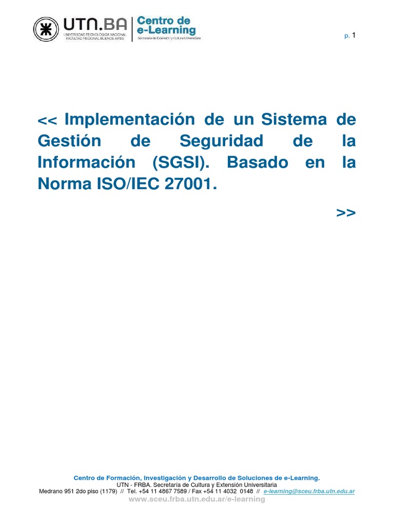 Unidad 1 Implementación De Un Sgsi Pdf