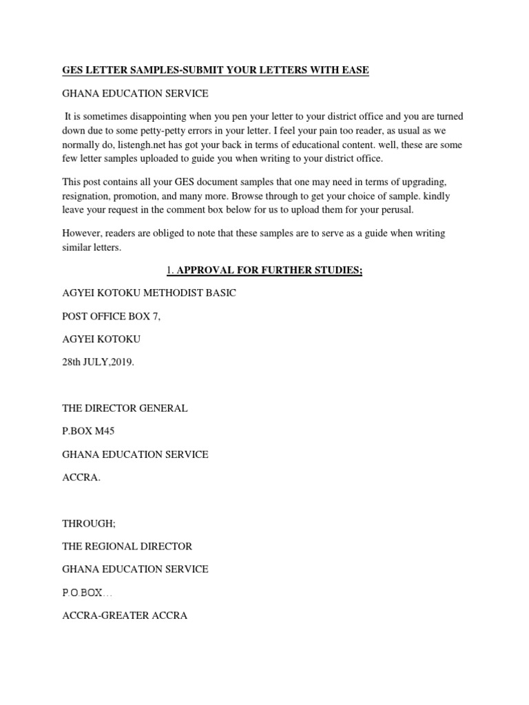 GES Letter Samples for Teachers | PDF