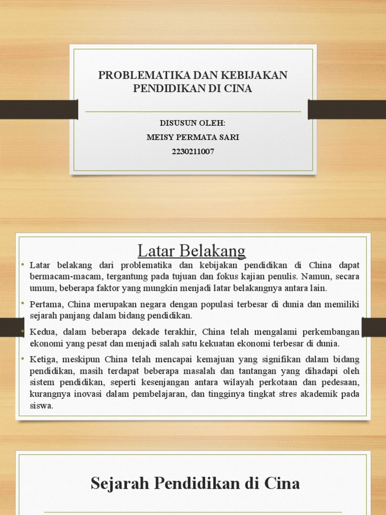 Kebijakan Dan Problematika Pendidikan Cina Pdf Sejarah