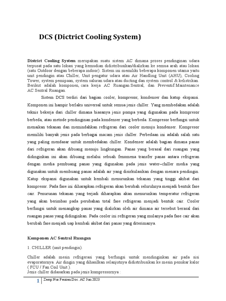Sistem Pendingin DCS: Komponen & Cara Kerja | PDF | Teknologi & Rekayasa