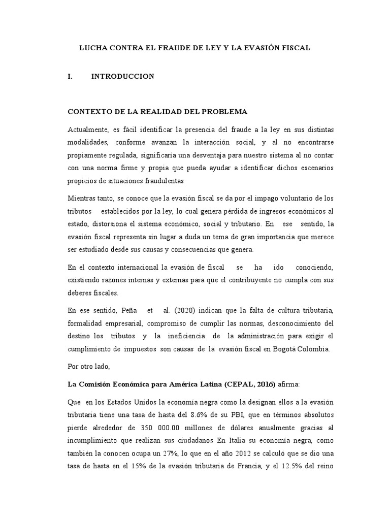 Lucha Contra El Fraude de Ley y La Evasión Fiscal | PDF | Evasión de ...