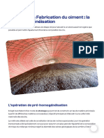 Etape 2 de La Fabrication Du Ciment - La Pré-Homogénéisation - SFIC