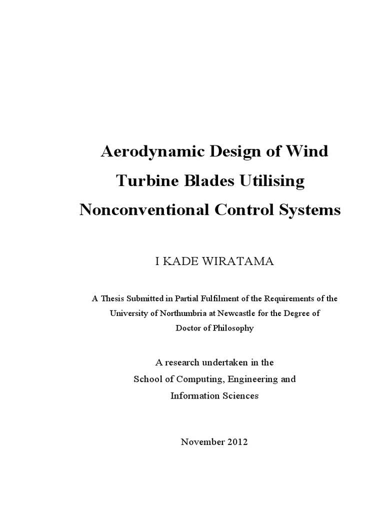 Aerodynamic Design of Wind Turbine Blades Utilising Nonconventional ...