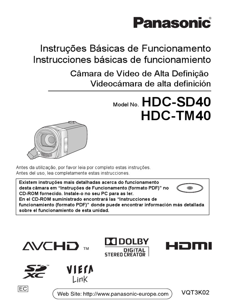 Filmadora Panasonic HDC SD40 | PDF | Informática