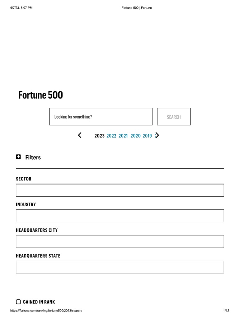 Fortune 500 Company PDF