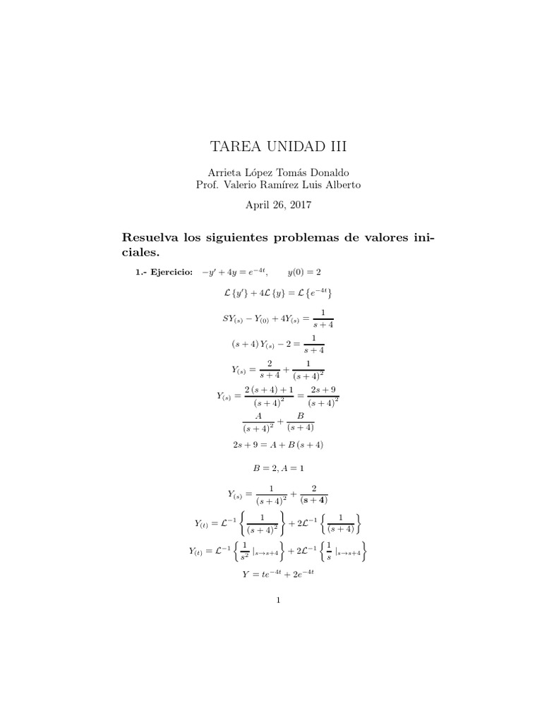 Ejercicios Resueltos de Laplace | PDF | Métodos y materiales de enseñanza