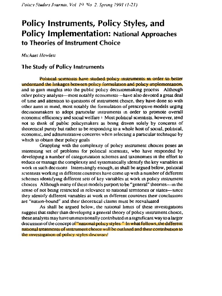 National Approaches to Policy Instruments | PDF | Policy | Economics
