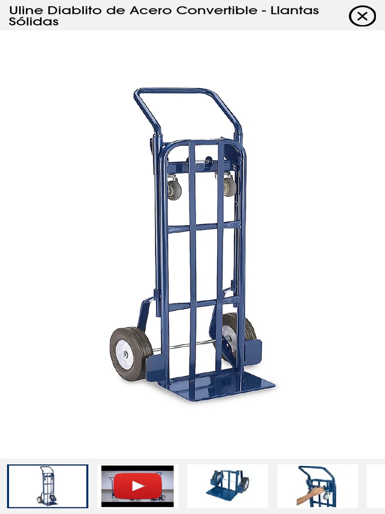 Uline Diablito de Acero Convertible Llantas Sólidas H966 Uline PDF