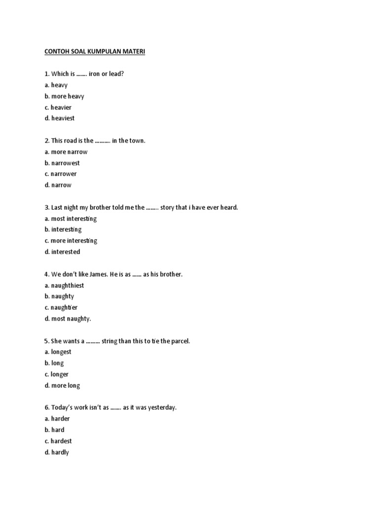 Contoh Soal Kumpulan Materi | PDF