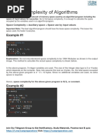 Space Complexity of Algorithms