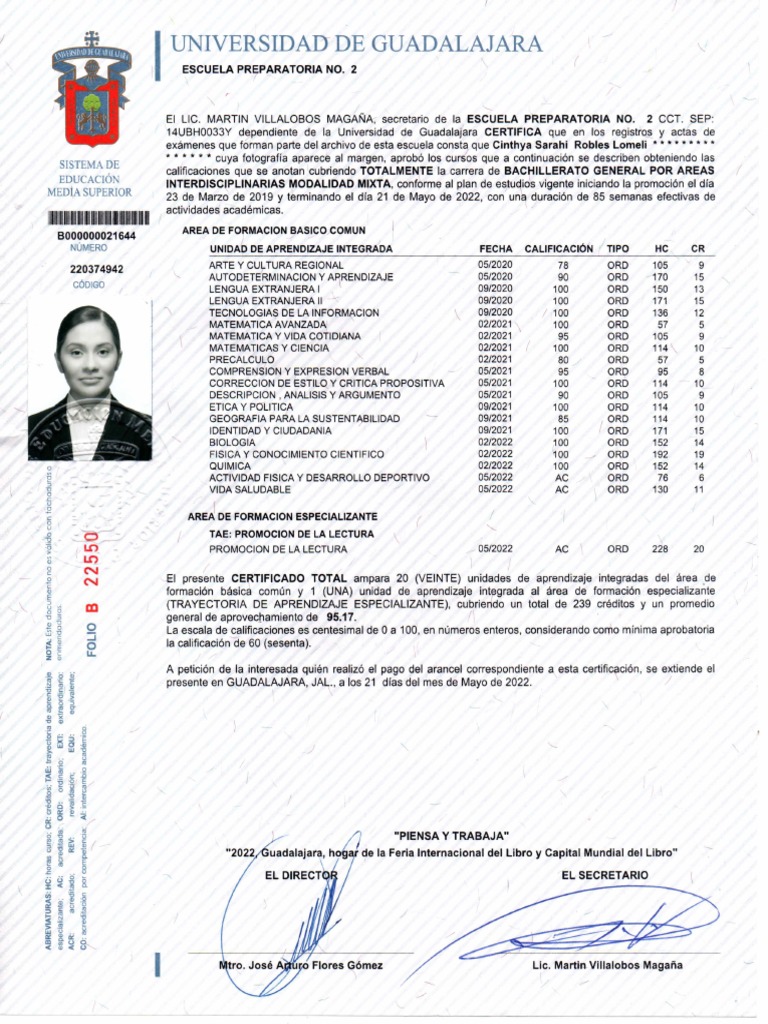 Certificado Preparatoria | PDF
