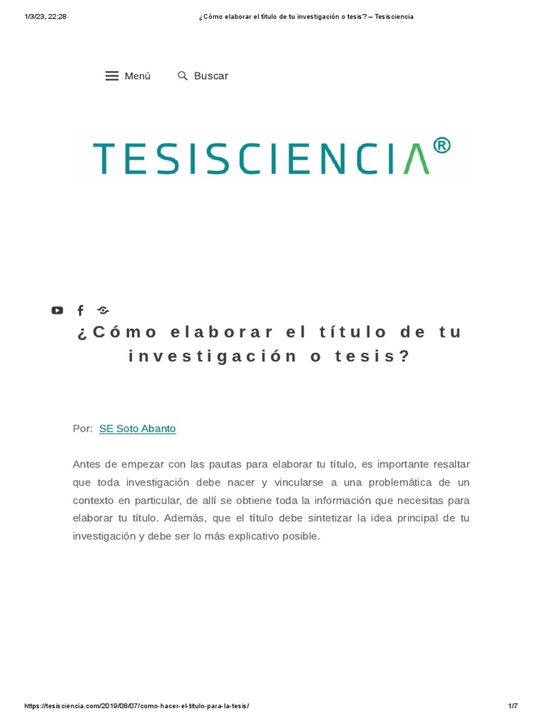 Cómo elaborar el título de una tesis | PDF