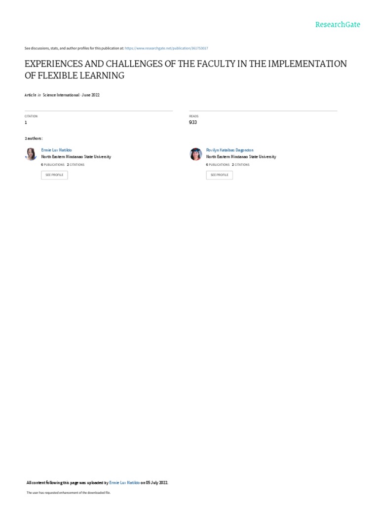Faculty Challenges in Flexible Learning | PDF | Educational Technology ...