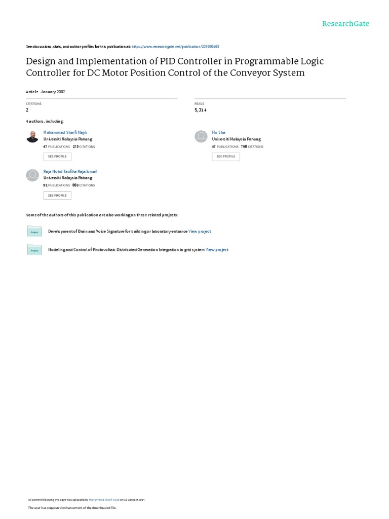 Design and Implementation of PID Controller in Pro | PDF | Control ...