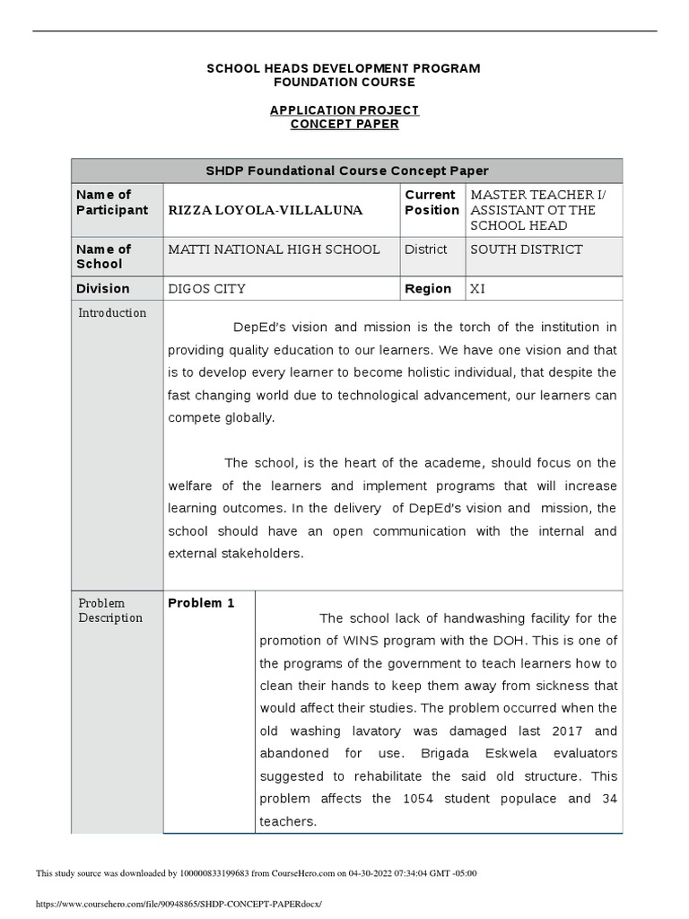 SHDP Foundational Course Concept Paper | PDF | Waste Management | Waste