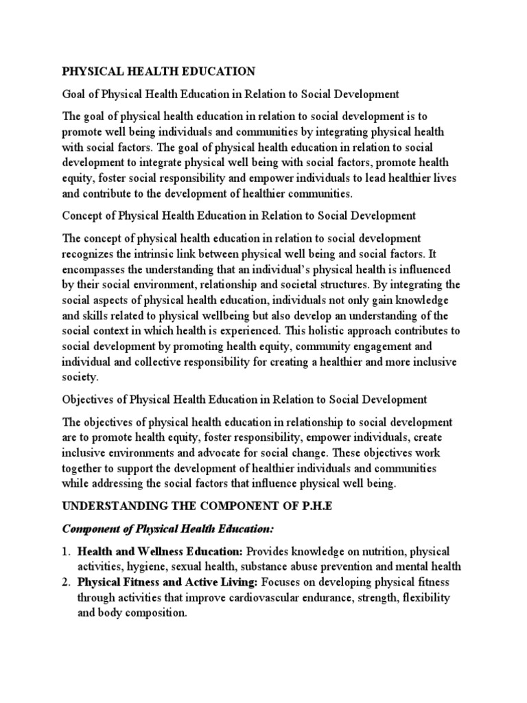 Physical Health Education | PDF | Health Education | Sports