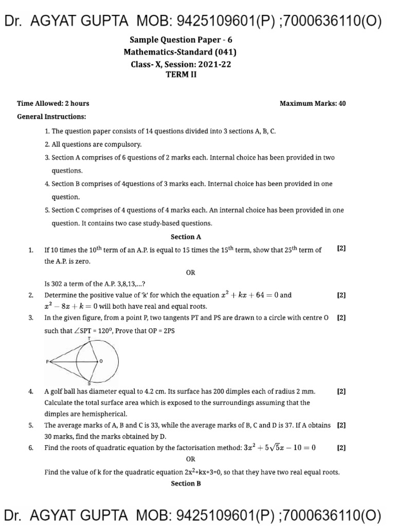 Maths Sample Paper-02 | PDF