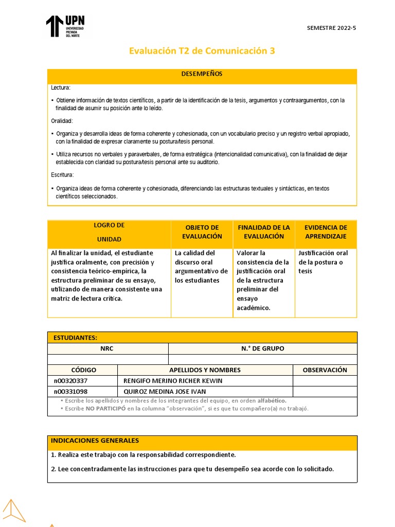 Comunicacion t2 Tesis y Postura t2 | PDF