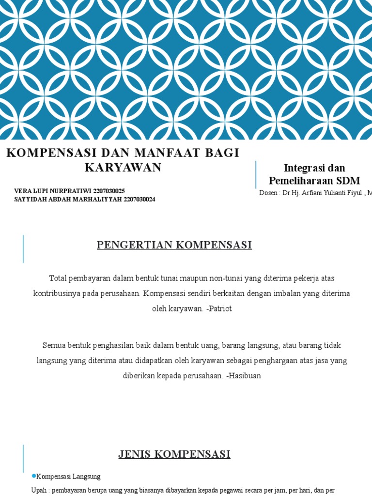 Kompensasi Dan Manfaat Bagi Karyawan Sayyi & Vera | PDF