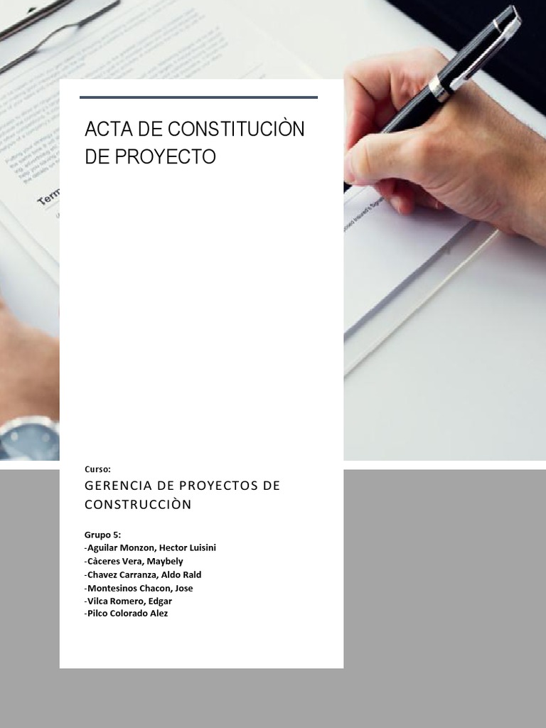 Modelo Acta de Constitucion Del Proyecto | PDF