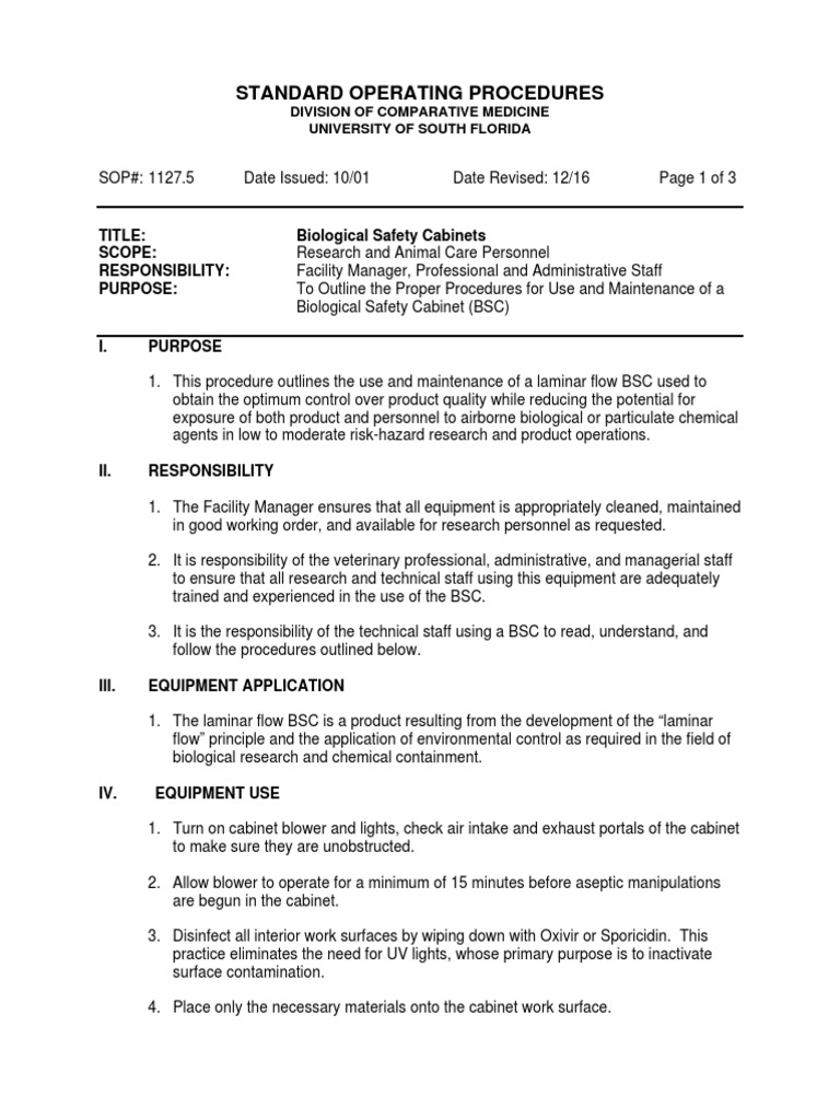 Biological Safety Cabinet Guide | PDF | Safety