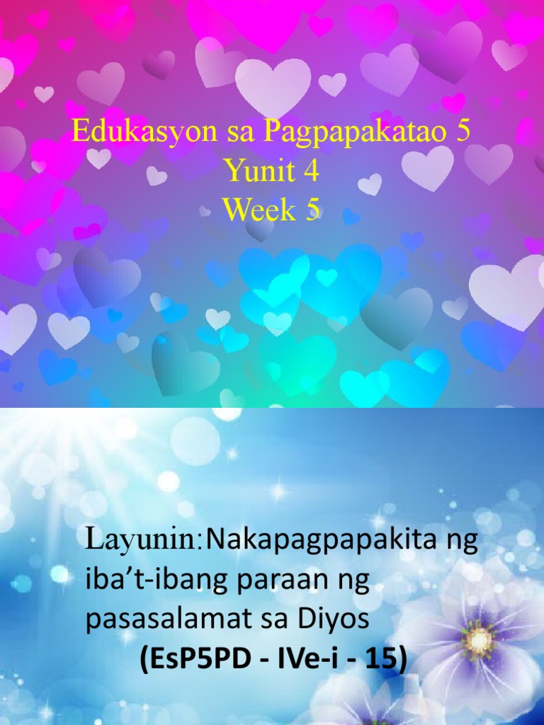 Q4 ESP Week 5 | PDF