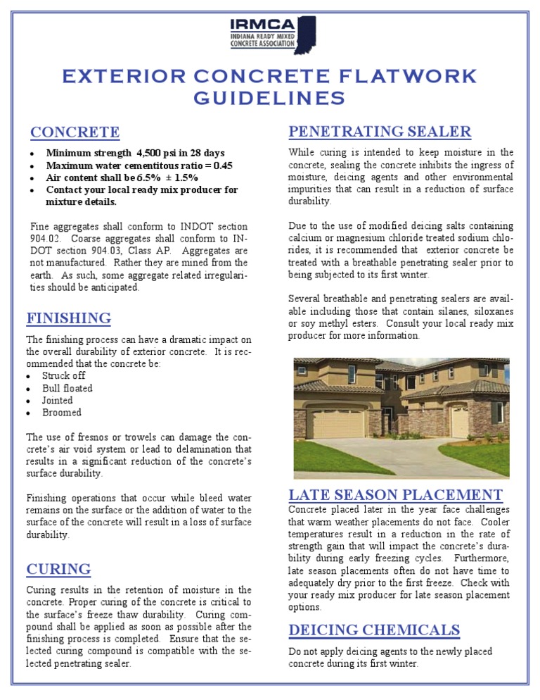 Exterior Concrete Flatwork Guidelines | PDF | Sodium Chloride | Concrete