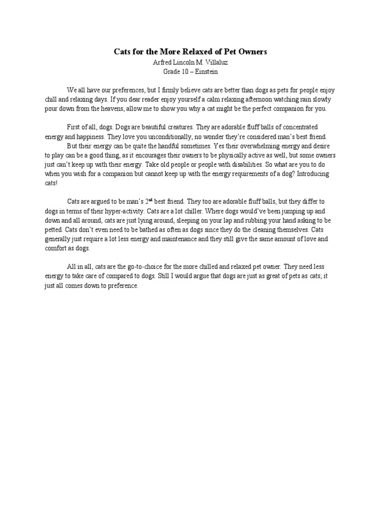 Are Cats Better Than Dogs PDF