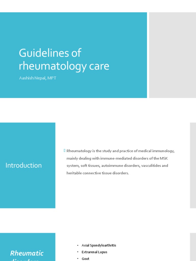 Guidelines of Rheumatology Care PDF Arthritis Rheumatoid Arthritis