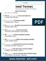 Mixed Tenses Exercise PDF