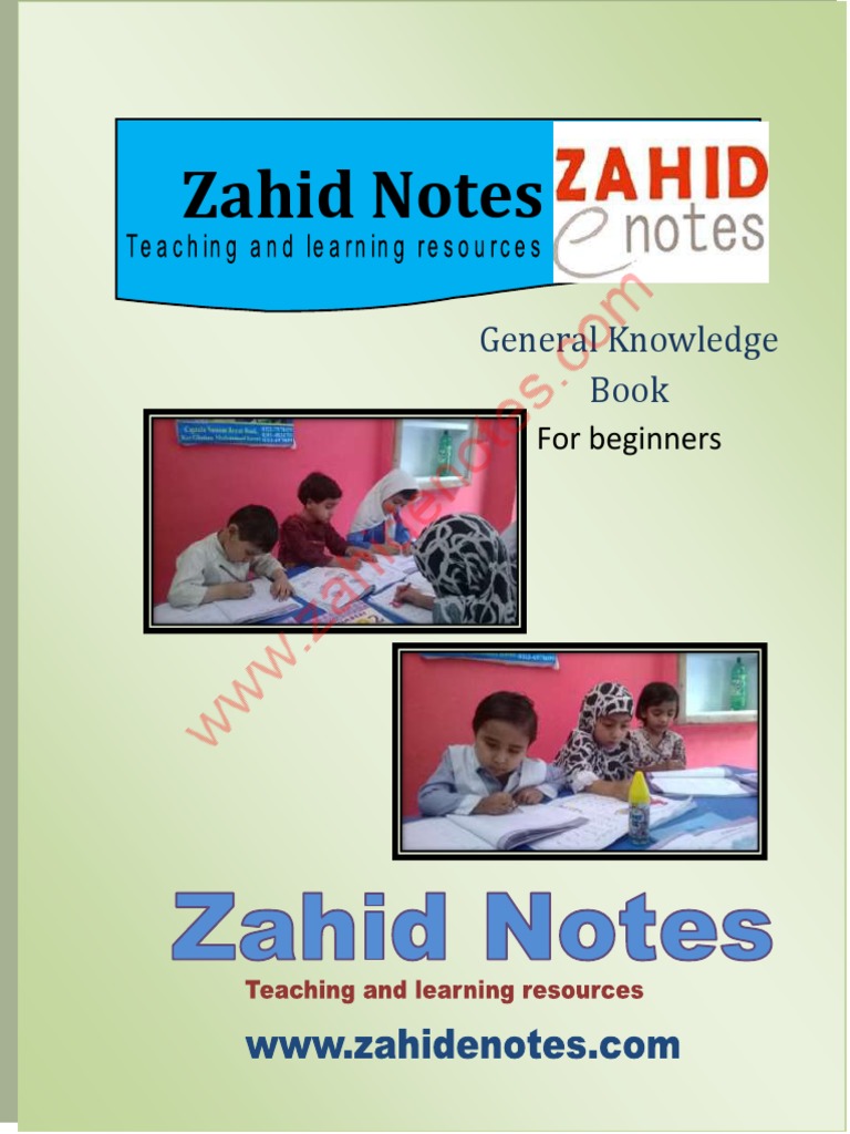 Zahid Notes Gk For Playgroup Nursery Kids Pdf Fruit Teachers