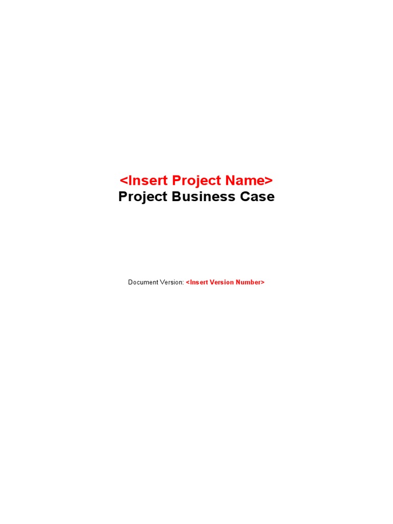 Project Business Case Template | PDF | Risk | Procurement