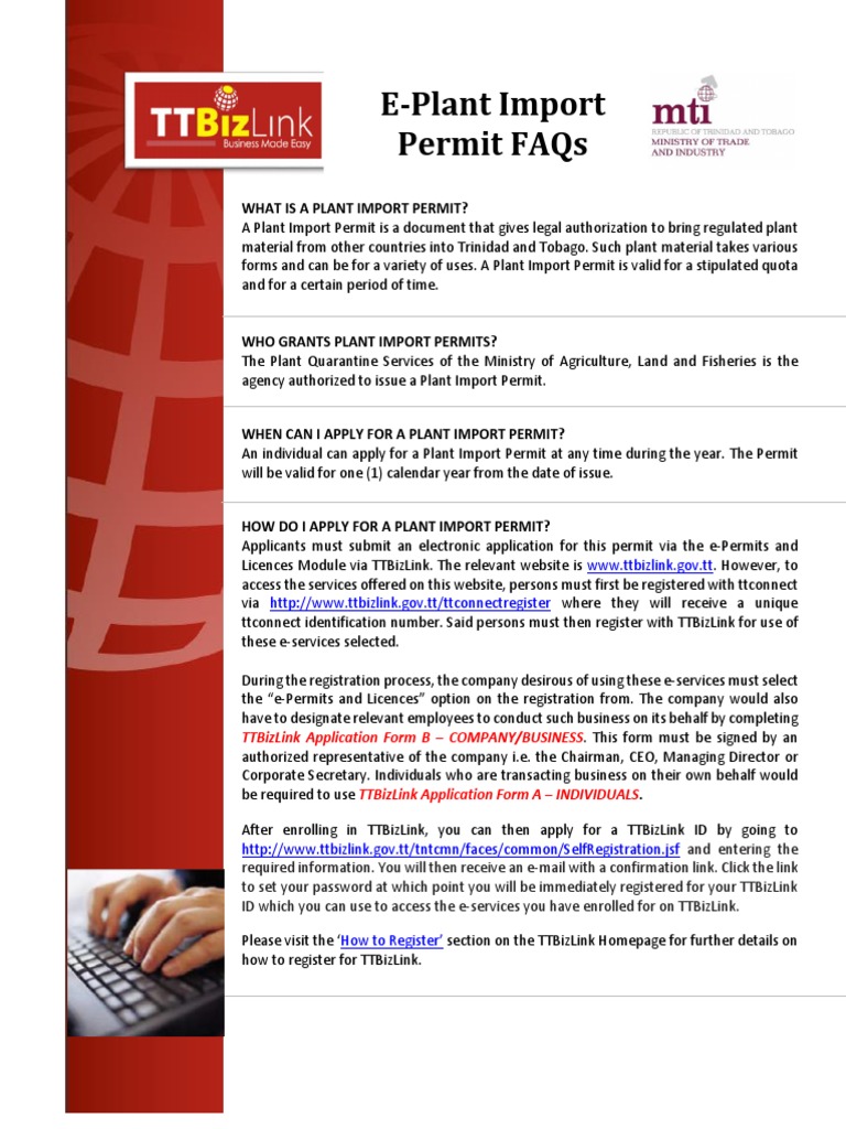 FAQ EPlant Import Permit June 2020 PDF Computing Service