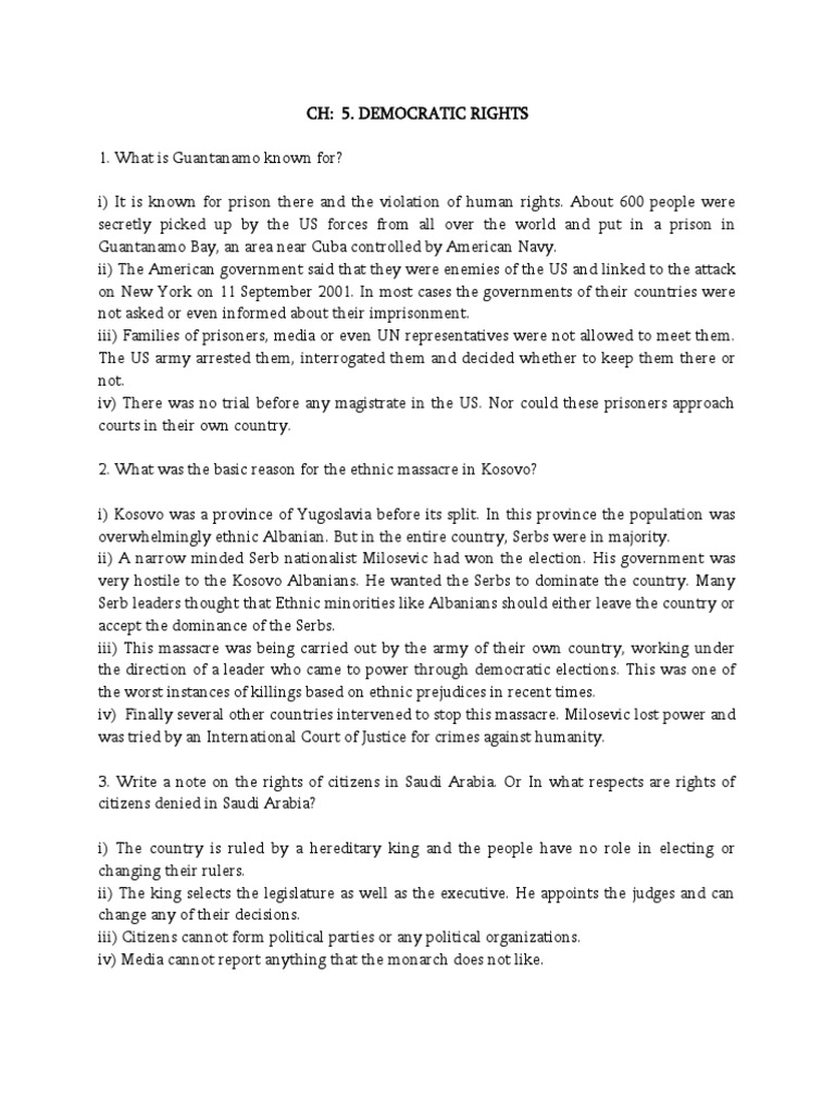 Overview of Democratic Rights and Violations | PDF | Law