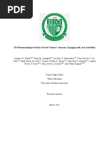 The Phenomenological Study of Street Vendors