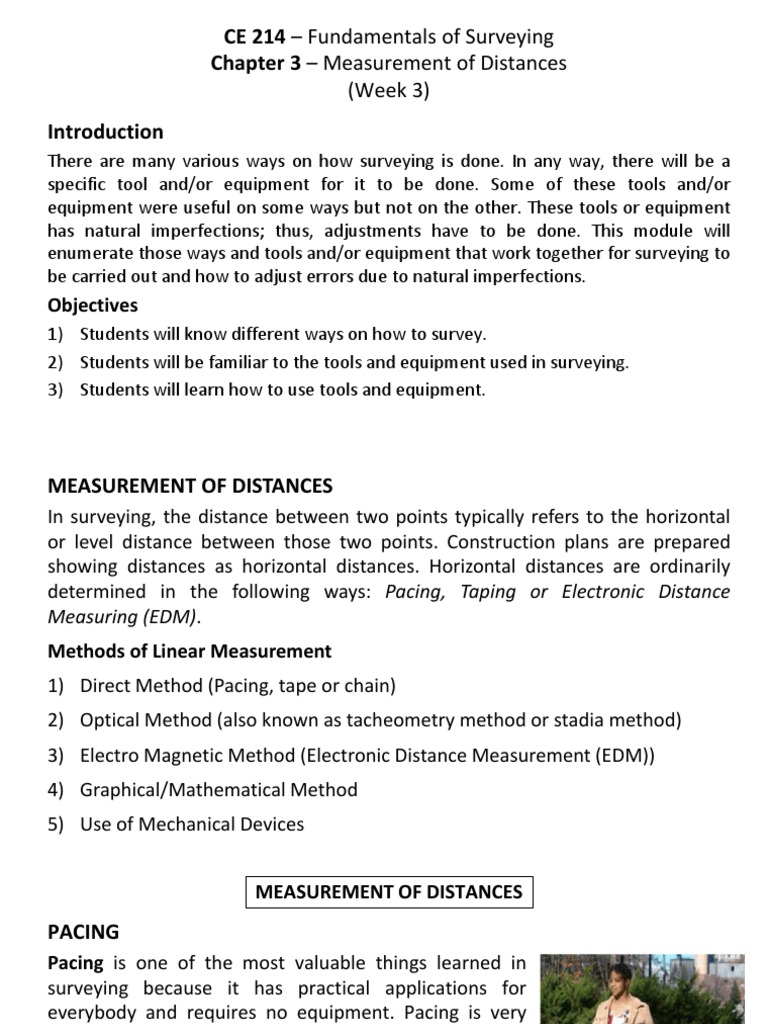 Surveying Distance Measurement Techniques | PDF | Surveying | Metrology