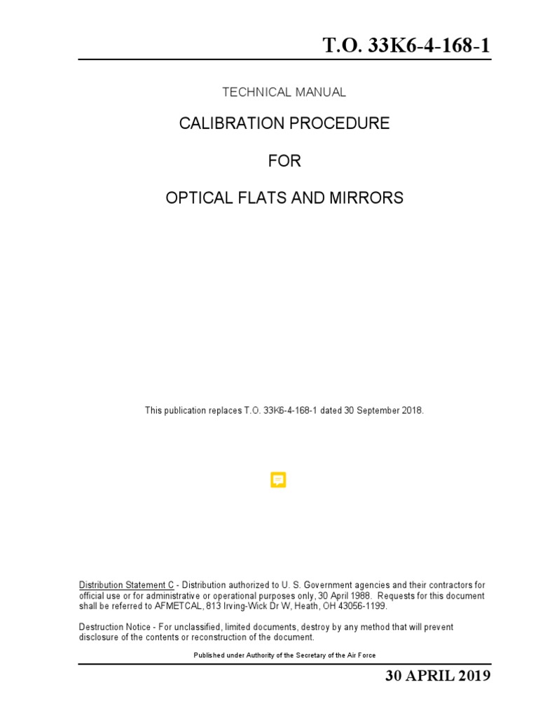 Calibration of Optical Flats and Mirrors | PDF | Interferometry | Mirror