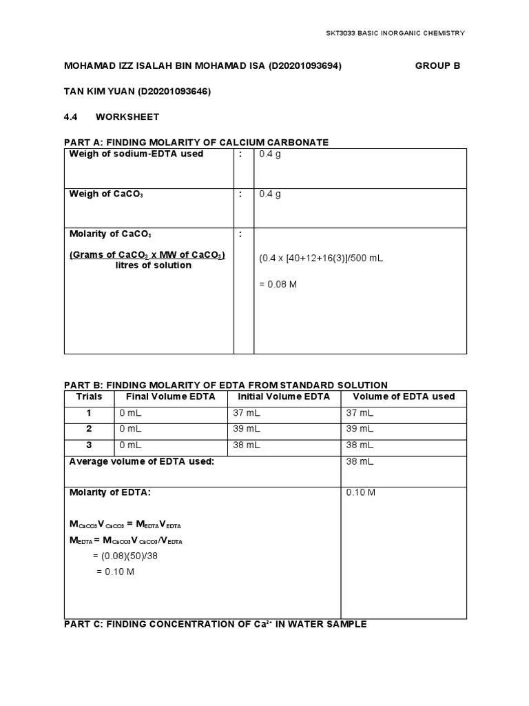 Mohamad Izz Isalah Bin Mohamad Isa - Worksheet - Experiment 1 - skt3033 ...