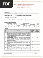 Gujarat Technological University: 1 Year, Subject Code: 3110003