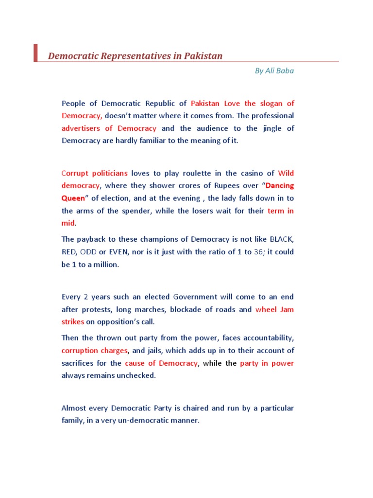 Democracy in Pakistan | PDF
