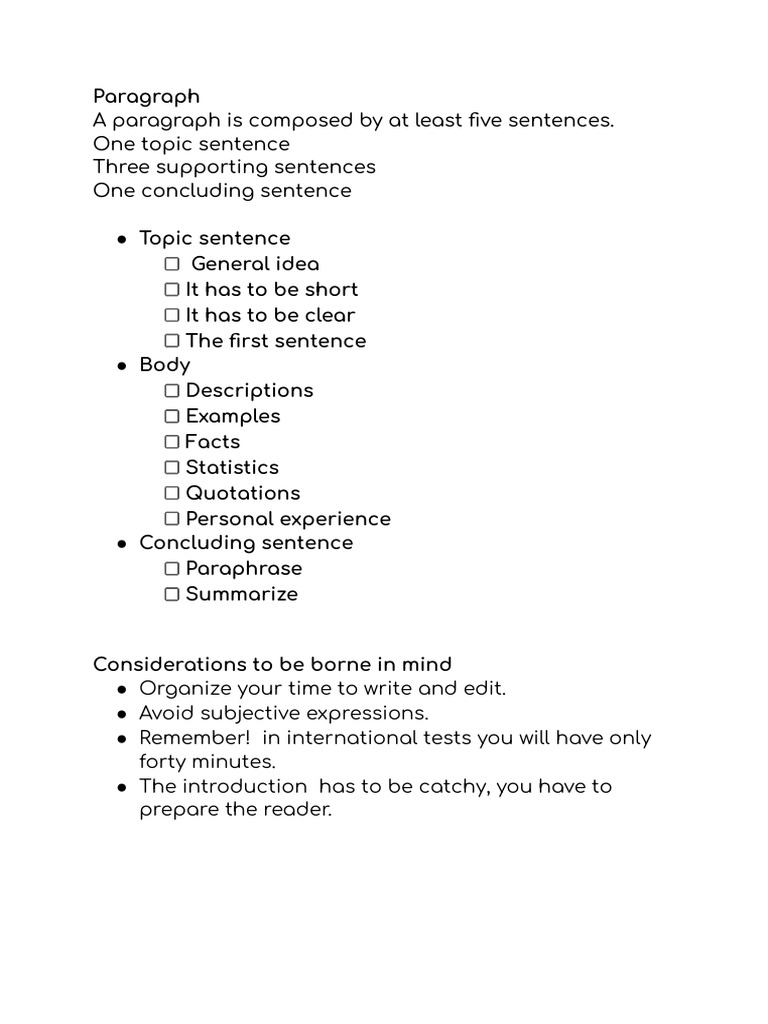 How to Write a Paragrah | PDF