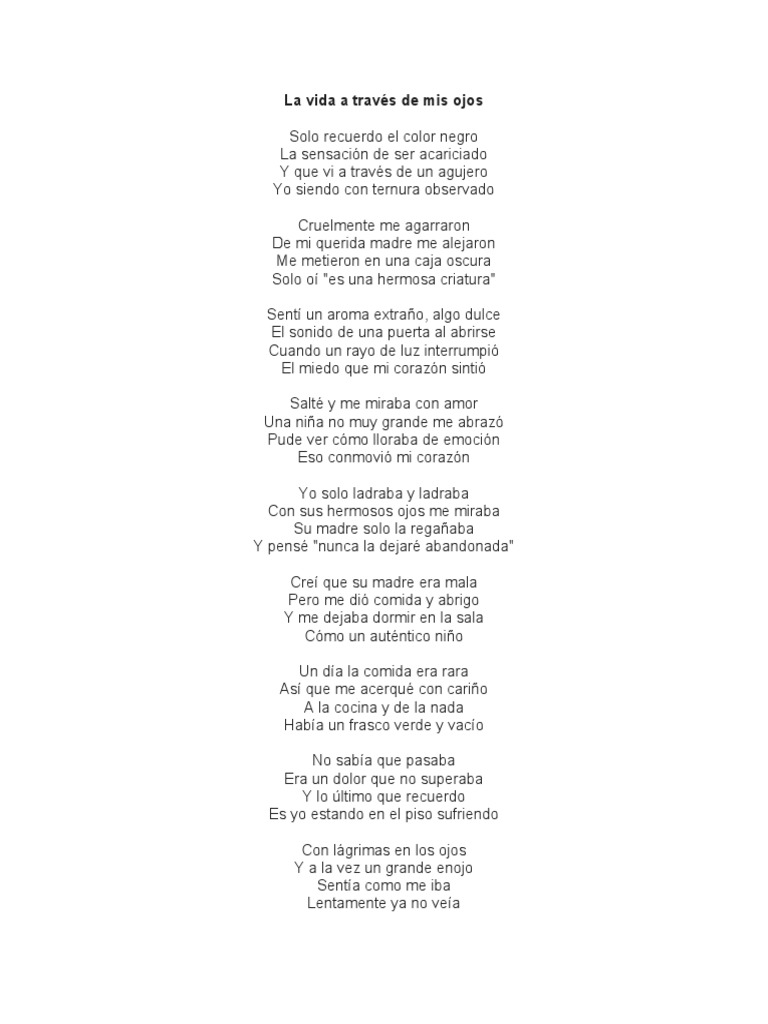La Vida A Través de Mis Ojos Poema | PDF