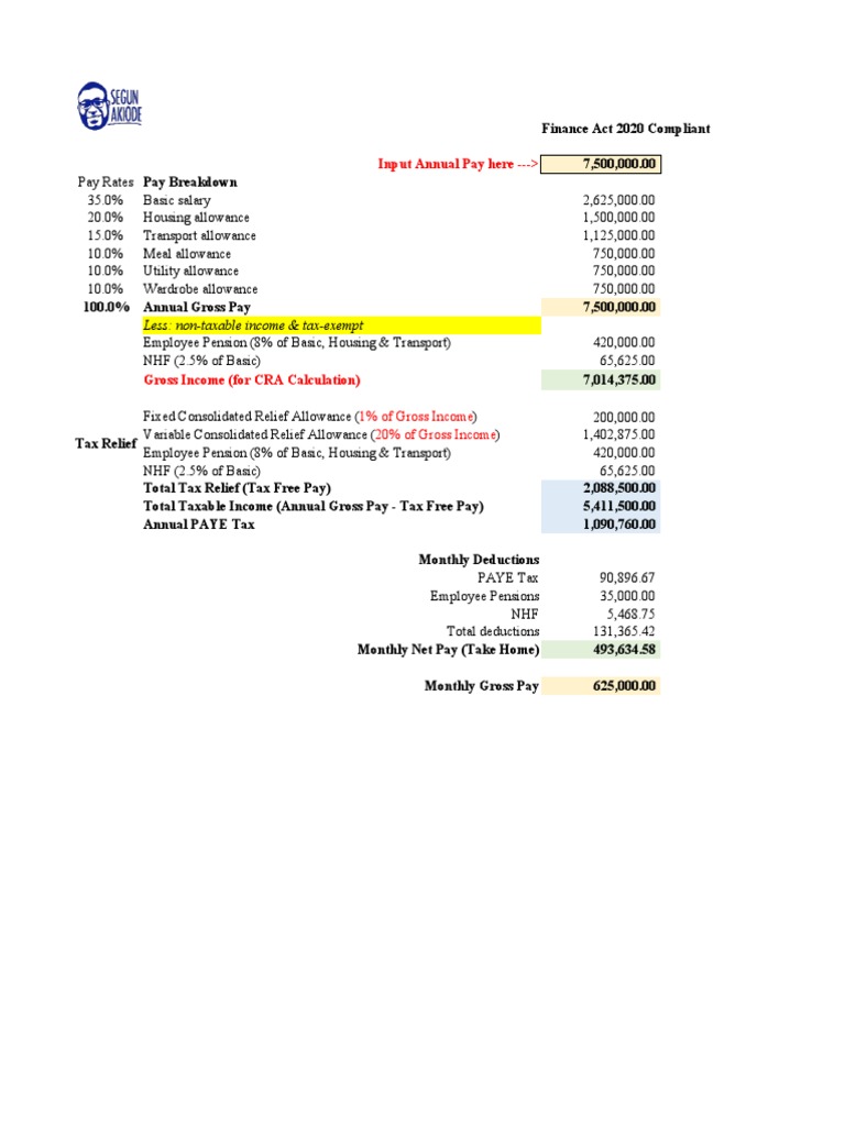 Salary Breakdown and Tax Calculation | PDF | Taxes | Income